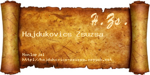 Hajdukovics Zsuzsa névjegykártya